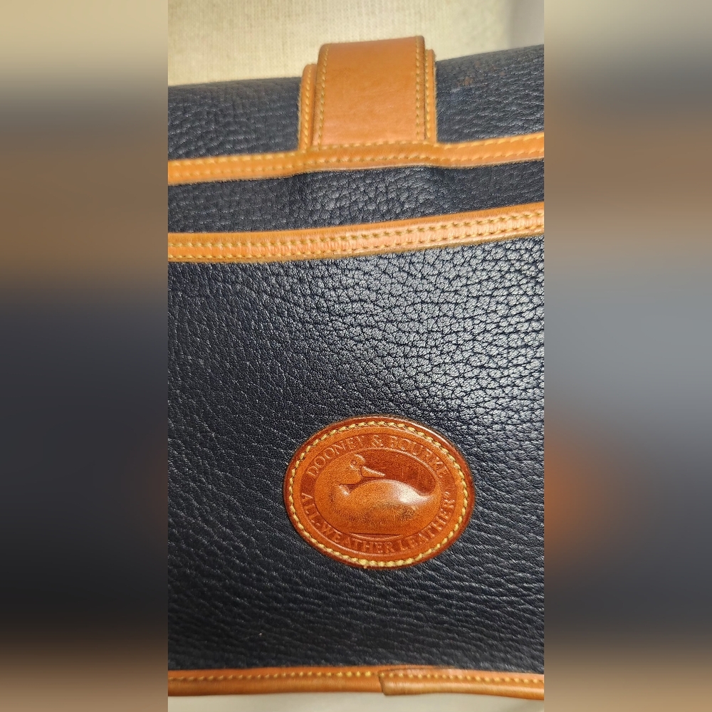Dooney & Bourke vintage equestrian all weather leather crossbody bag, navy - Picture 3 of 16
